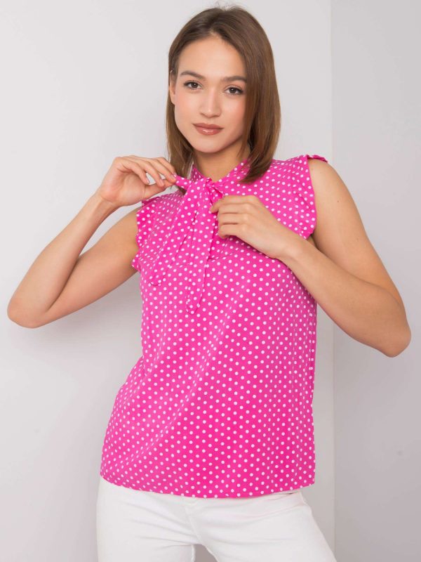 Pink polka dot blouse Kaiya