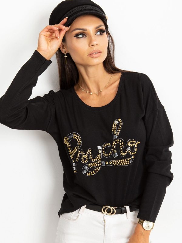 RUE PARIS Megan Black Blouse