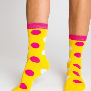 Yellow Women's Socks in Dot