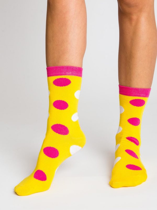 Yellow Women's Socks in Dot