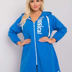 Stacy Blue Plus Size Hooded Sweatshirt