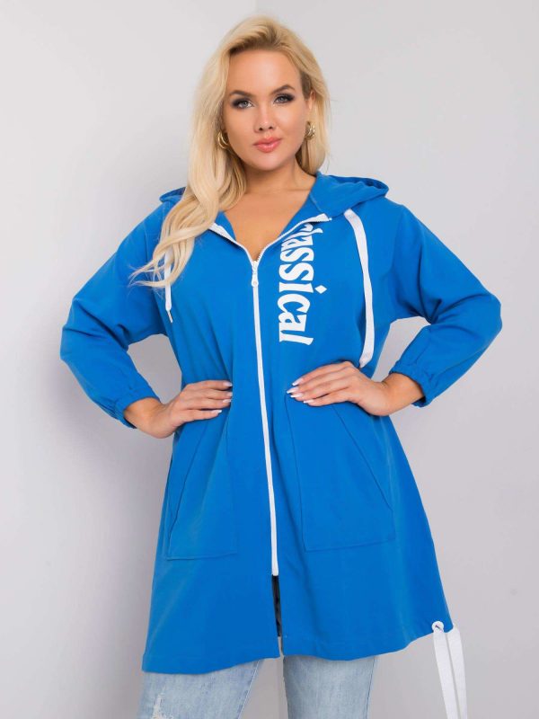 Stacy Blue Plus Size Hooded Sweatshirt