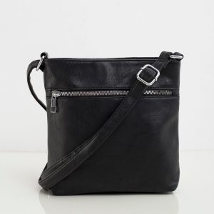 Black Eco Leather Messenger Bag