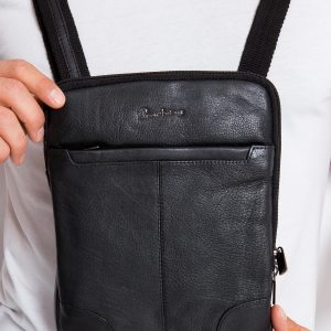 Black Leather Messenger Messenger