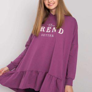 Violet oversize tunic with hood Vanessa