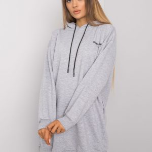 Grey melange sweatshirt with pockets Indira