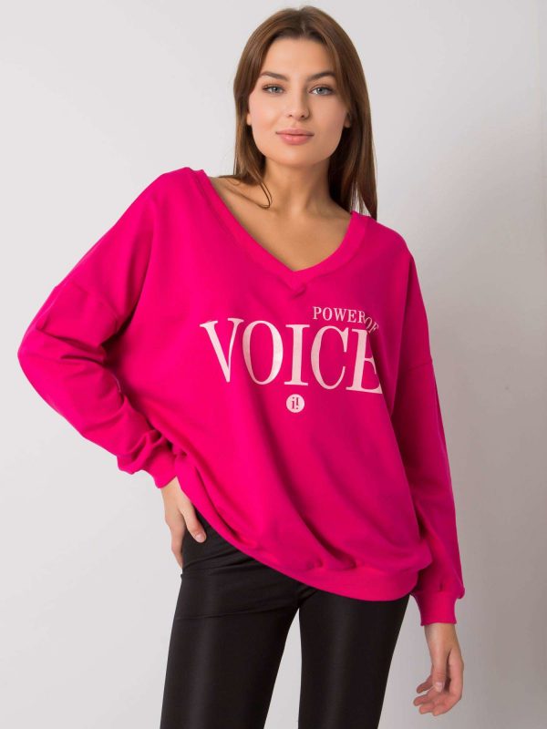 Fuchsia sweatshirt for women with inscription Maral