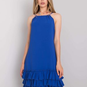 Routh Rue Paris Cobalt Ruffle Dress