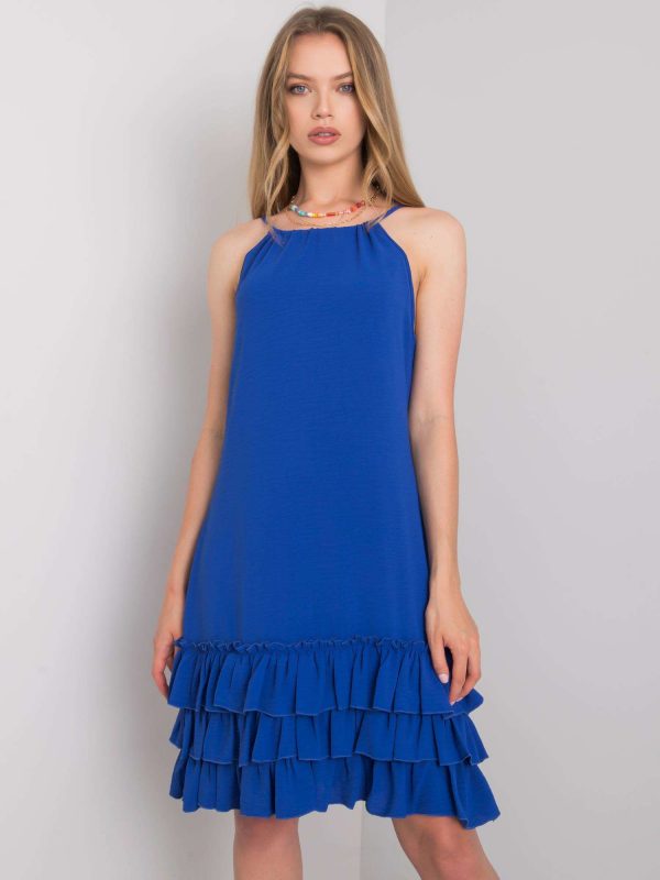 Routh Rue Paris Cobalt Ruffle Dress