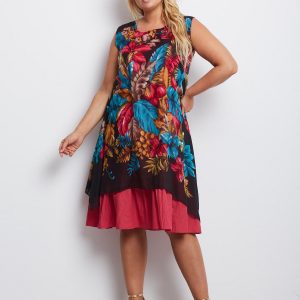 Pink Turquoise Plus Size Dress Indiana