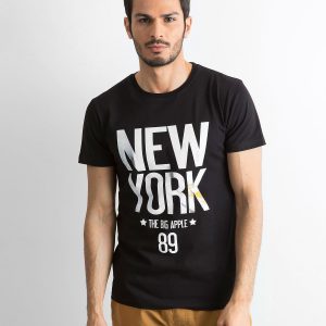 Men's cotton t-shirt with print black