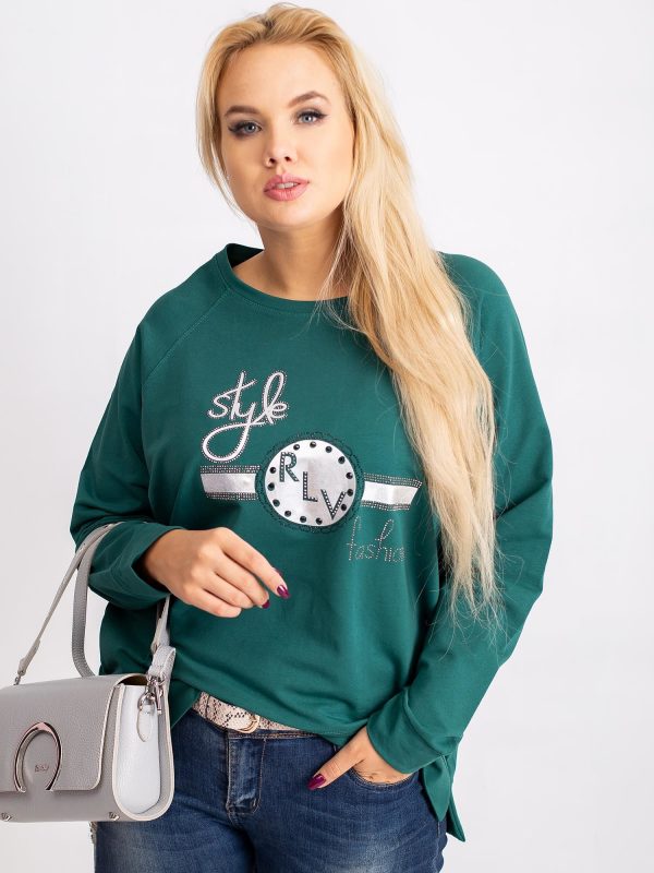 Dark Green Plus Size Sweatshirt Style