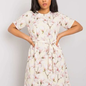 Yellow Patterned Plus Size Dress Celene