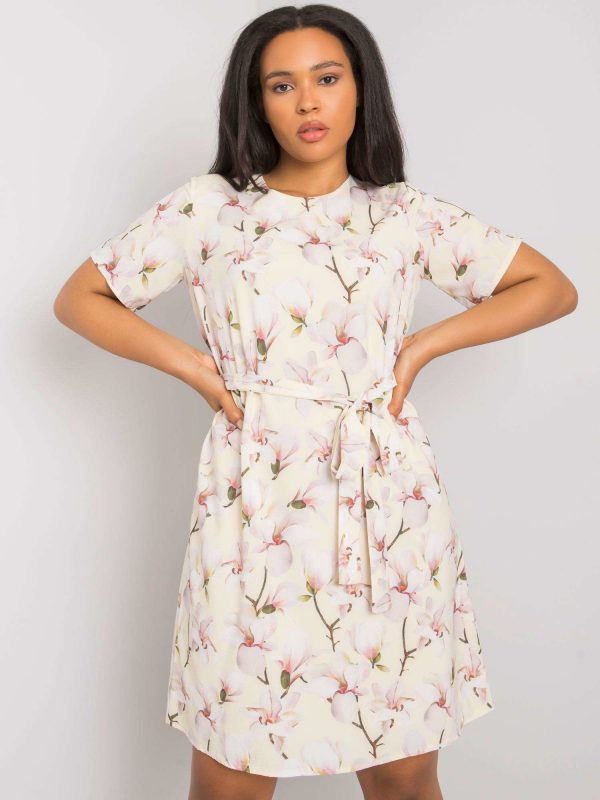 Yellow Patterned Plus Size Dress Celene