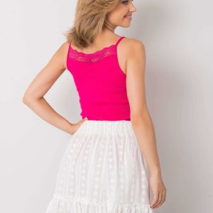 Fuchsia top with lace Aenor RUE PARIS