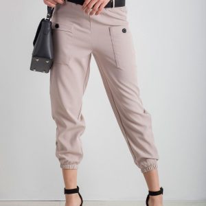 Beige trousers with welts