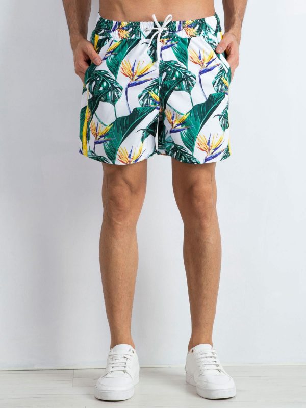 Burns Men's White-Green Shorts