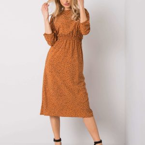 Light brown dress with print RUE PARIS