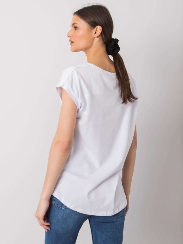 White T-shirt with Hollis print