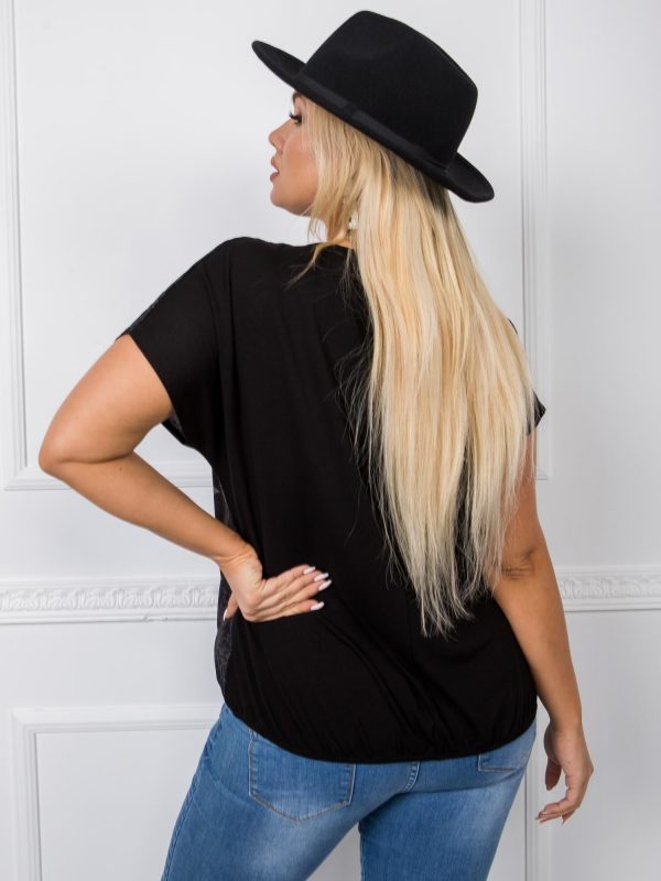 Erica black plus size blouse