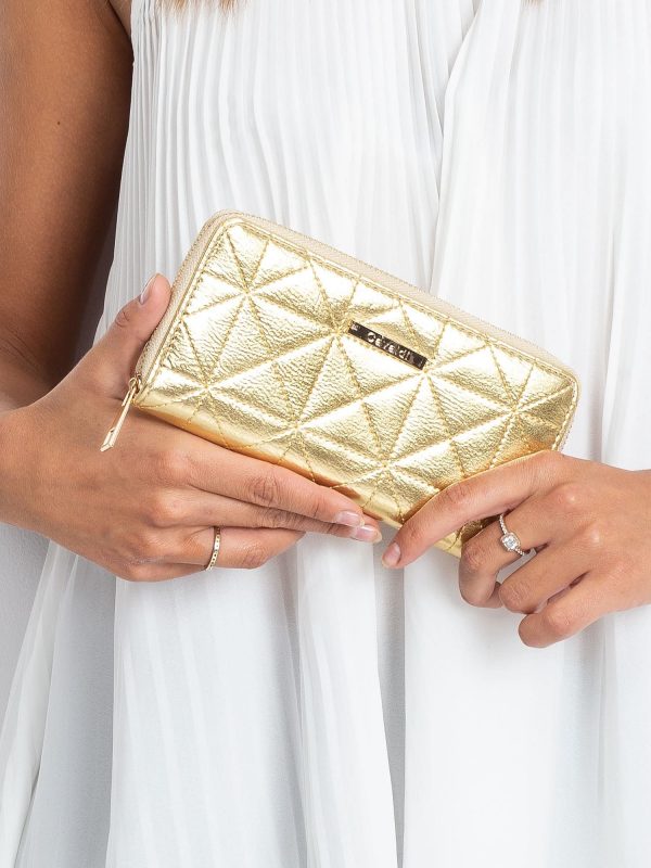 Gold quilted wallet