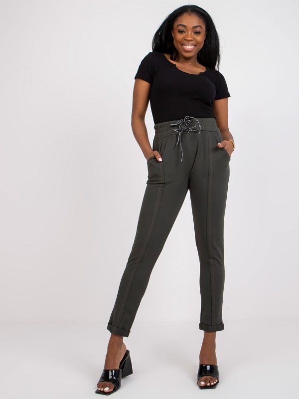 Khaki slim fit sweatpants with Imrie