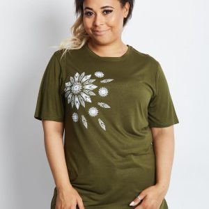 Khaki t-shirt plus size Unlikely