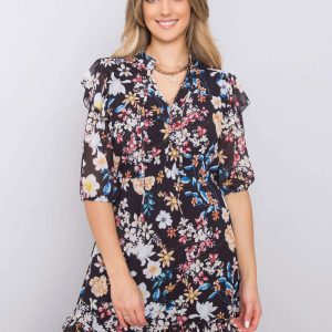 Verity Black Floral Dress