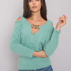 Green cut-out sweater Leandre RUE PARIS