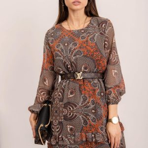 RUE PARIS Dark brown Hampton dress