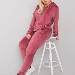 Dark pink velour plus size set Michell