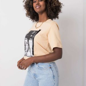 Beige T-shirt with print Larissa