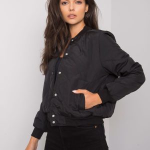 Sherise Black Quilted Bomber Jacket