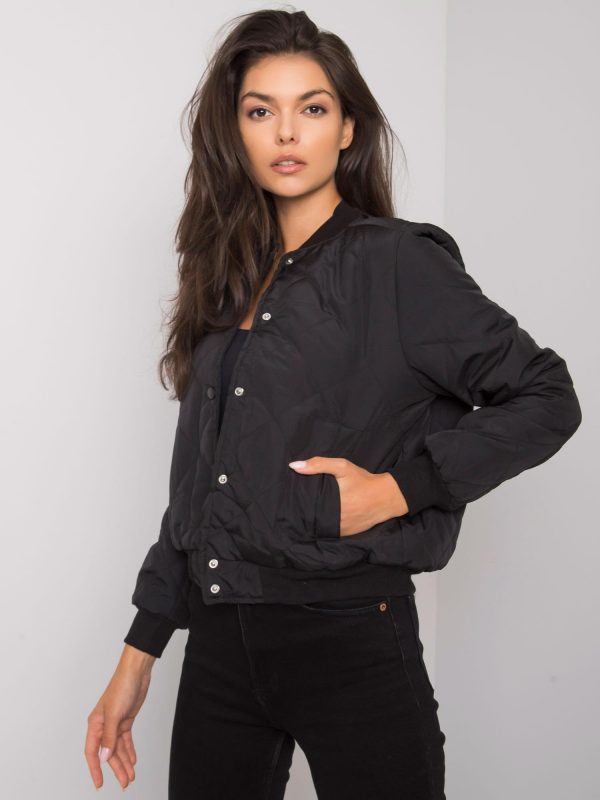 Sherise Black Quilted Bomber Jacket