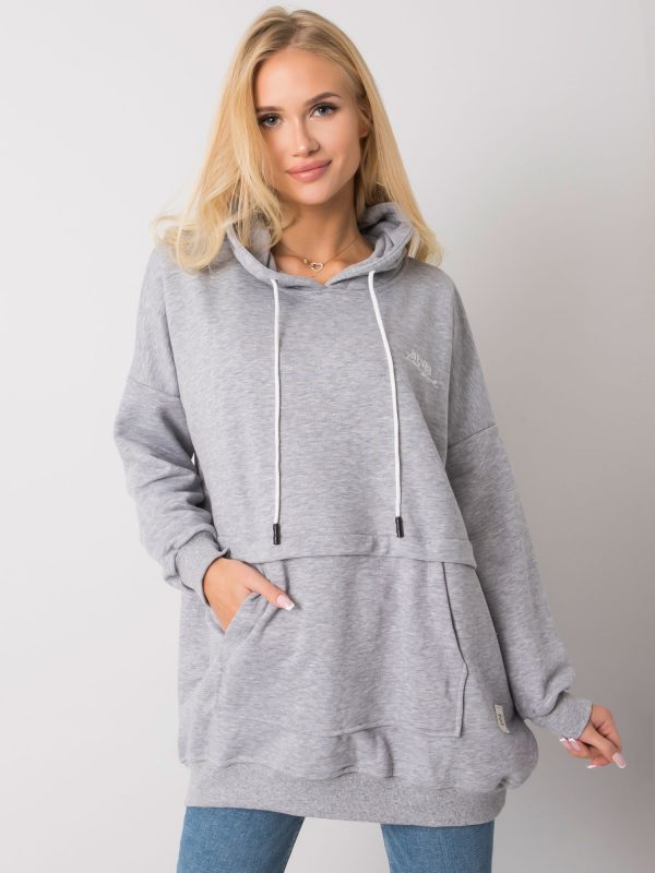 Grey melange hoodie Edna