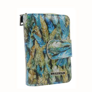 Green Genuine Leather Wallet with Patterns