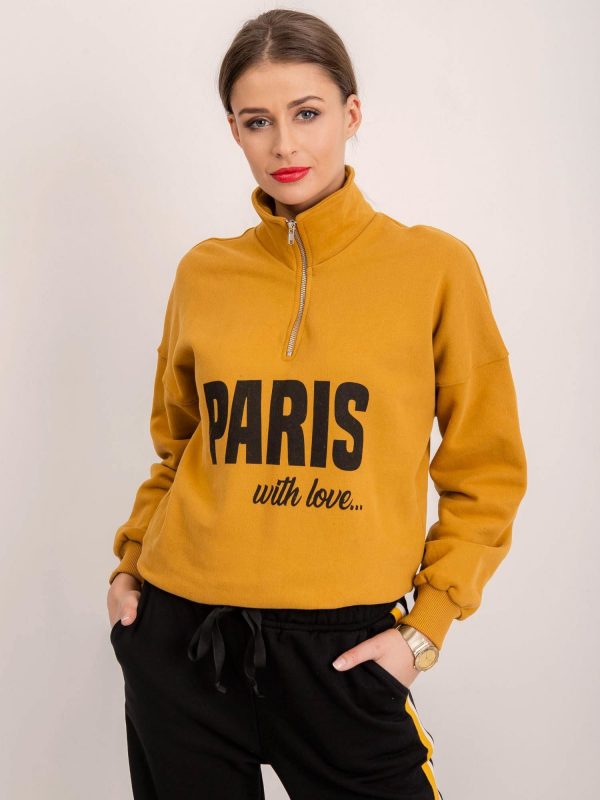 BSL Mustard sweatshirt with inscription