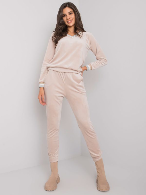 Light beige velour set Esti RUE PARIS