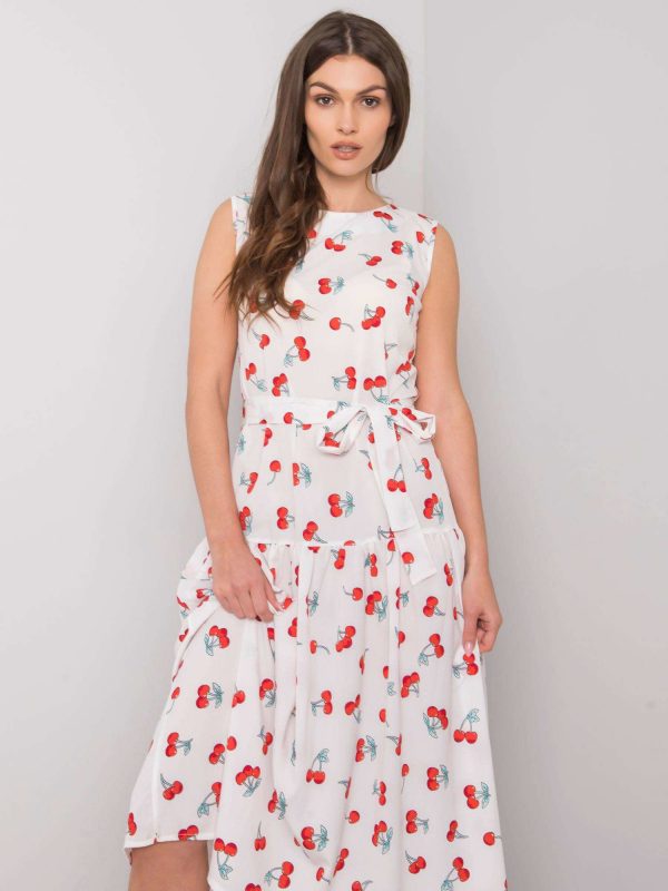 White Midi Dress with Safia Prints