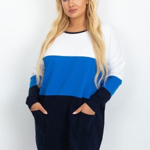 White and blue tunic plus size Bease