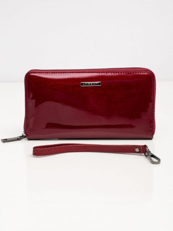 Burgundy patent leather wallet