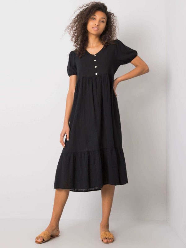 Black dress with ruffle Eseld OCH BELLA