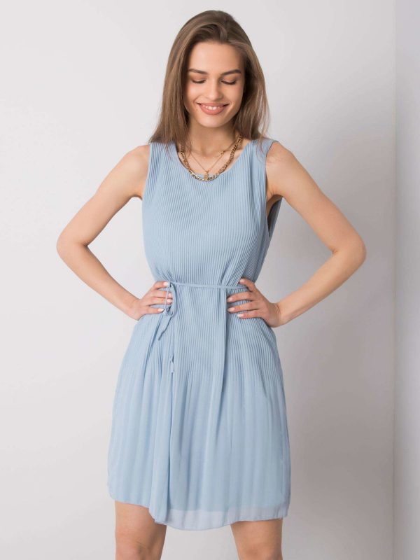 Light blue pleated dress Monza SUBLEVEL