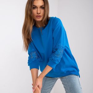 Dark blue casual blouse Torino RUE PARIS