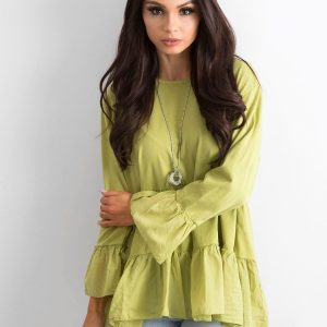 Women's green tunic with flounce