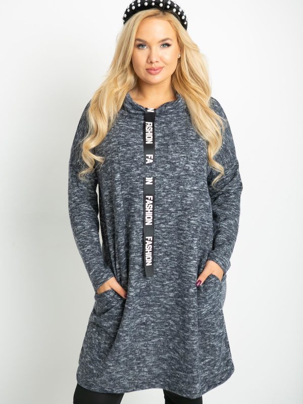 Navy blue tunic plus size Fairy