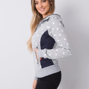 Grey capital polka dot hoodie