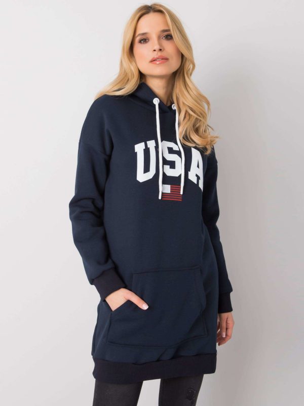 Navy blue kangaroo sweatshirt Yetty RUE PARIS