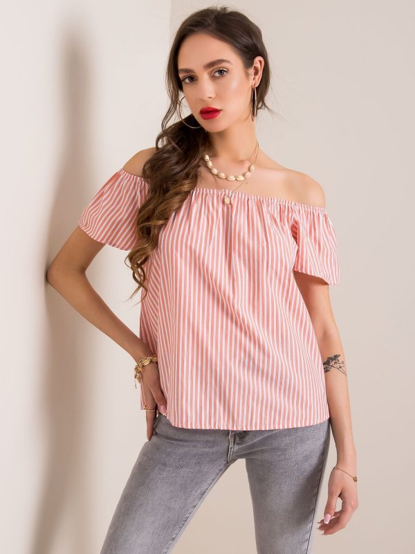 Pink and white Kittie blouse