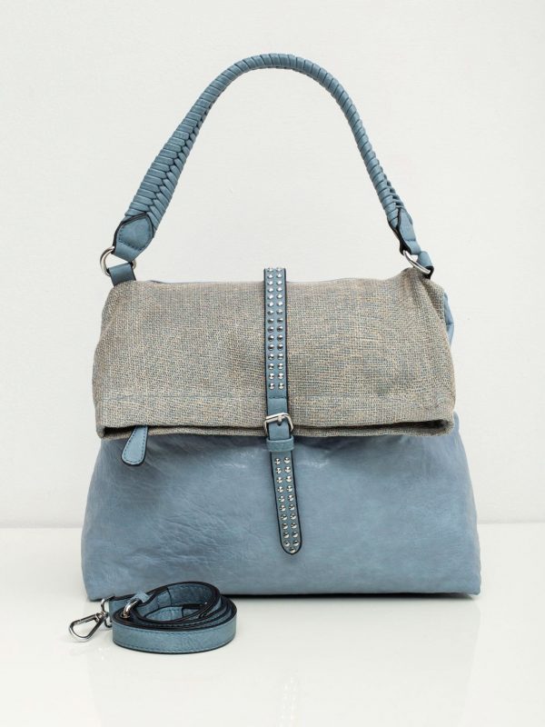 Blue soft bag made of eco leather